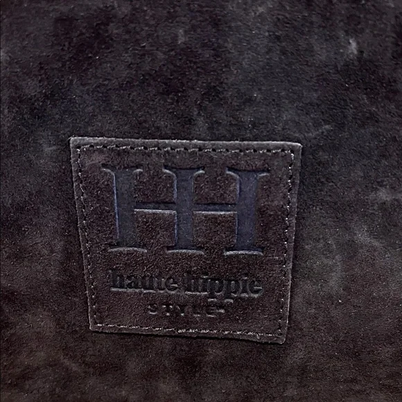 Haute Hippie | Chocolate Brown Triangle Hobo Suede Bag - Picture 4 of 11